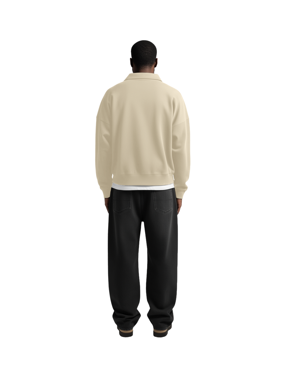 Cropped 1/4 Zip (Beige)