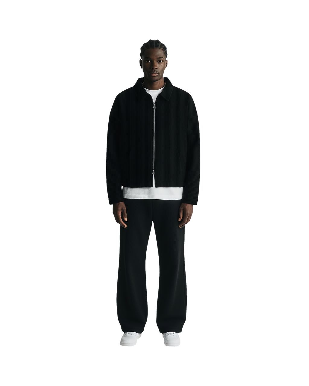 Collared Full Zip (Black)