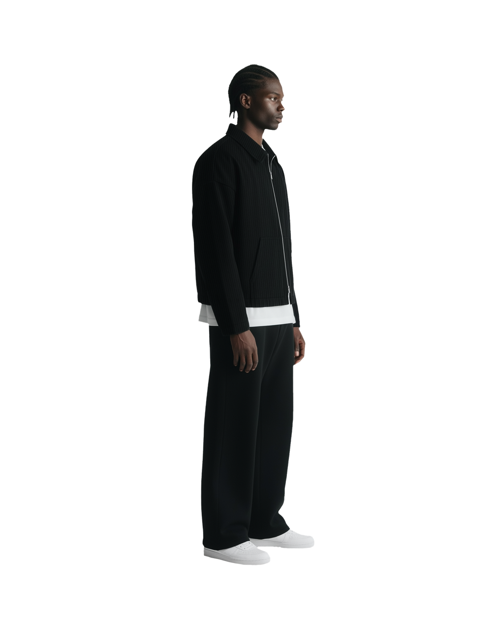 Collared Full Zip (Black)