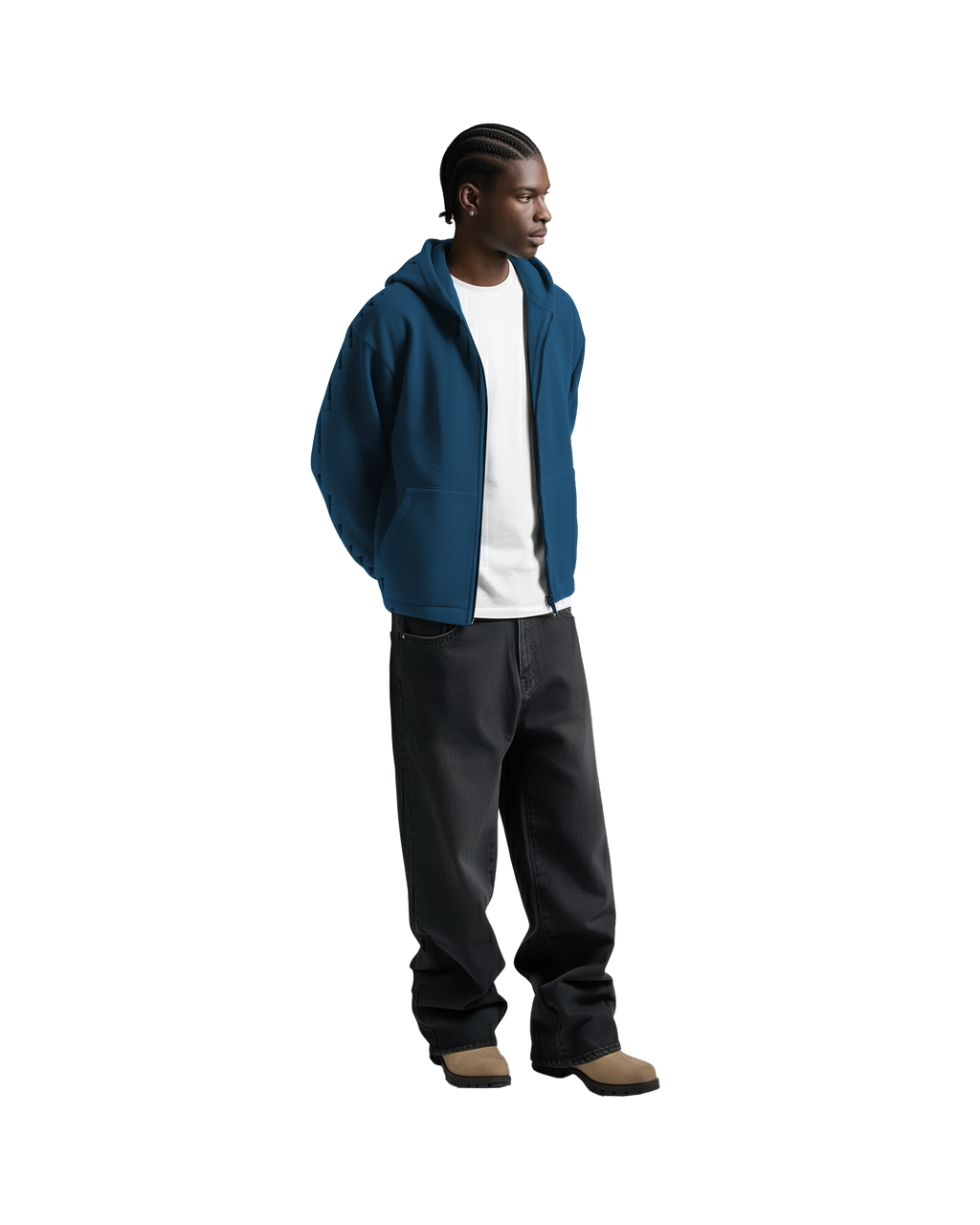 Cropped Zip Up (Blue)