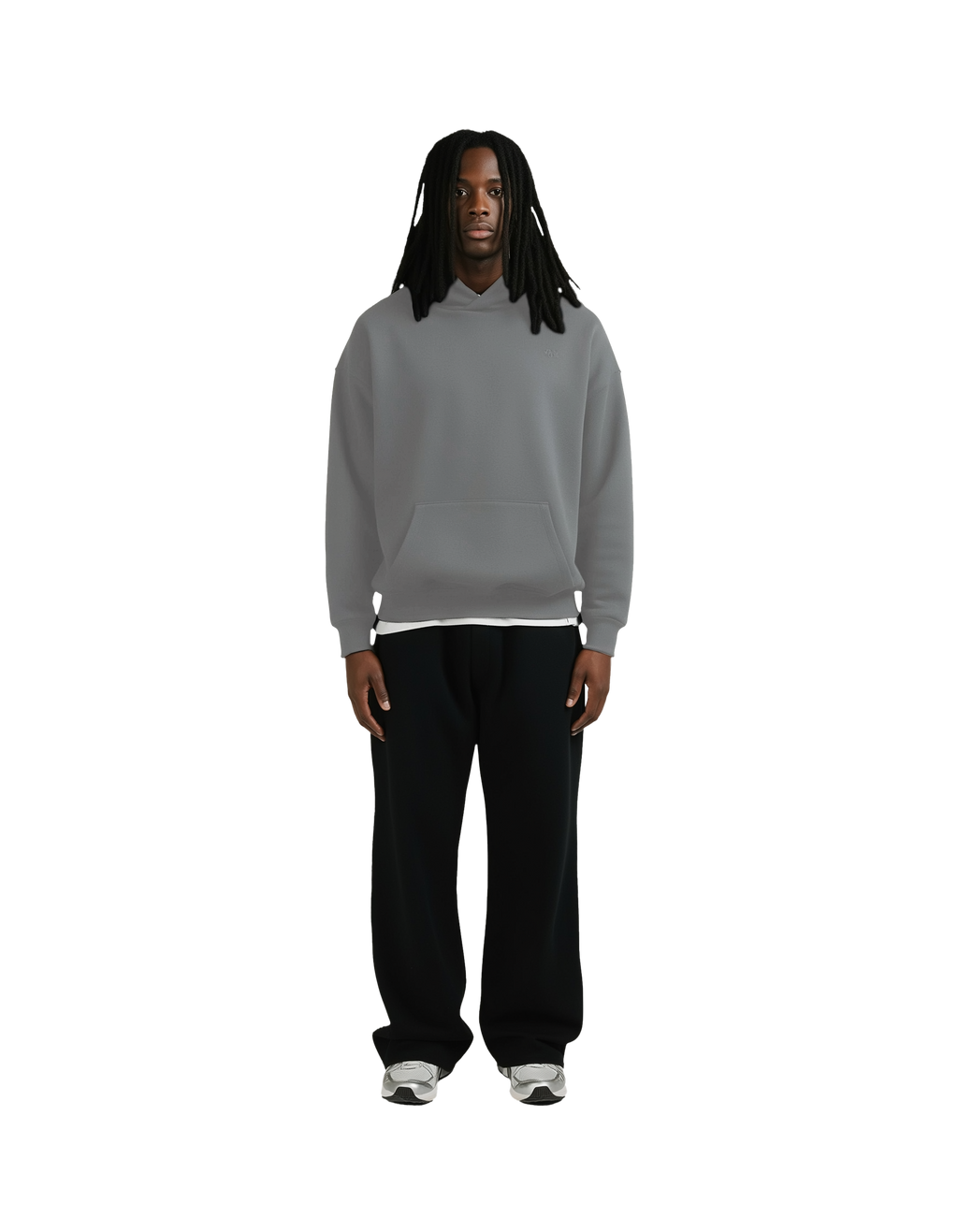 Drop Shoulder Hoodie (Grey)