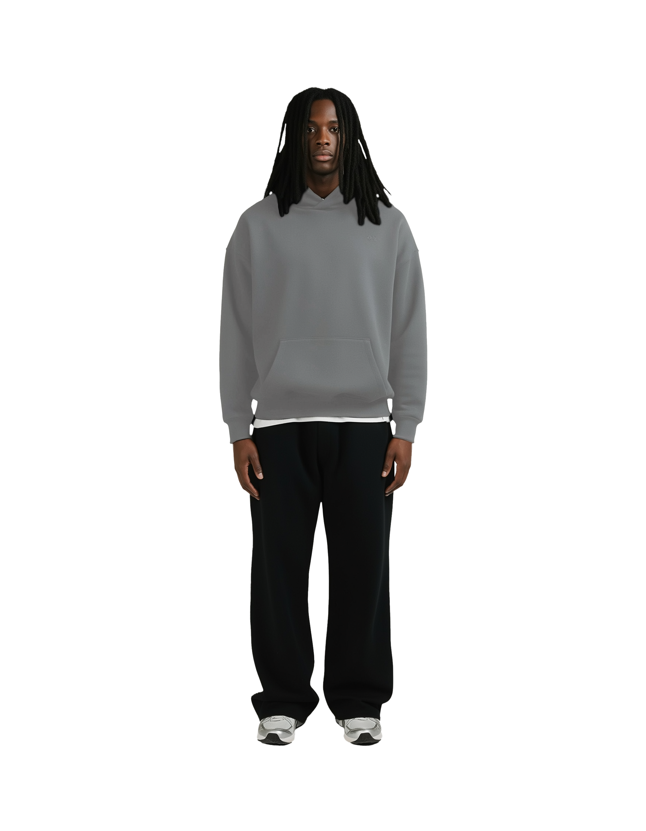 Drop Shoulder Hoodie (Grey)