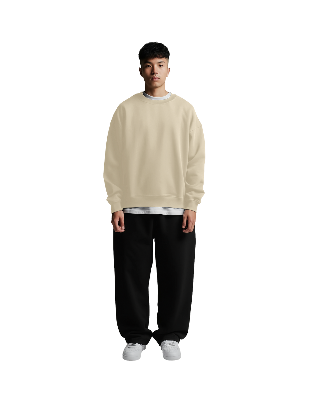 Drop Shoulder Crewneck (Beige)