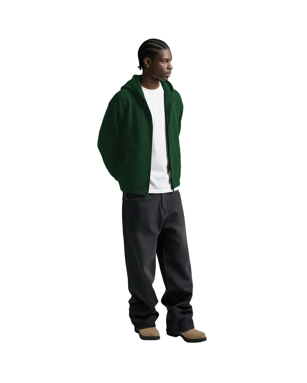 Cropped Zip Up (Green)