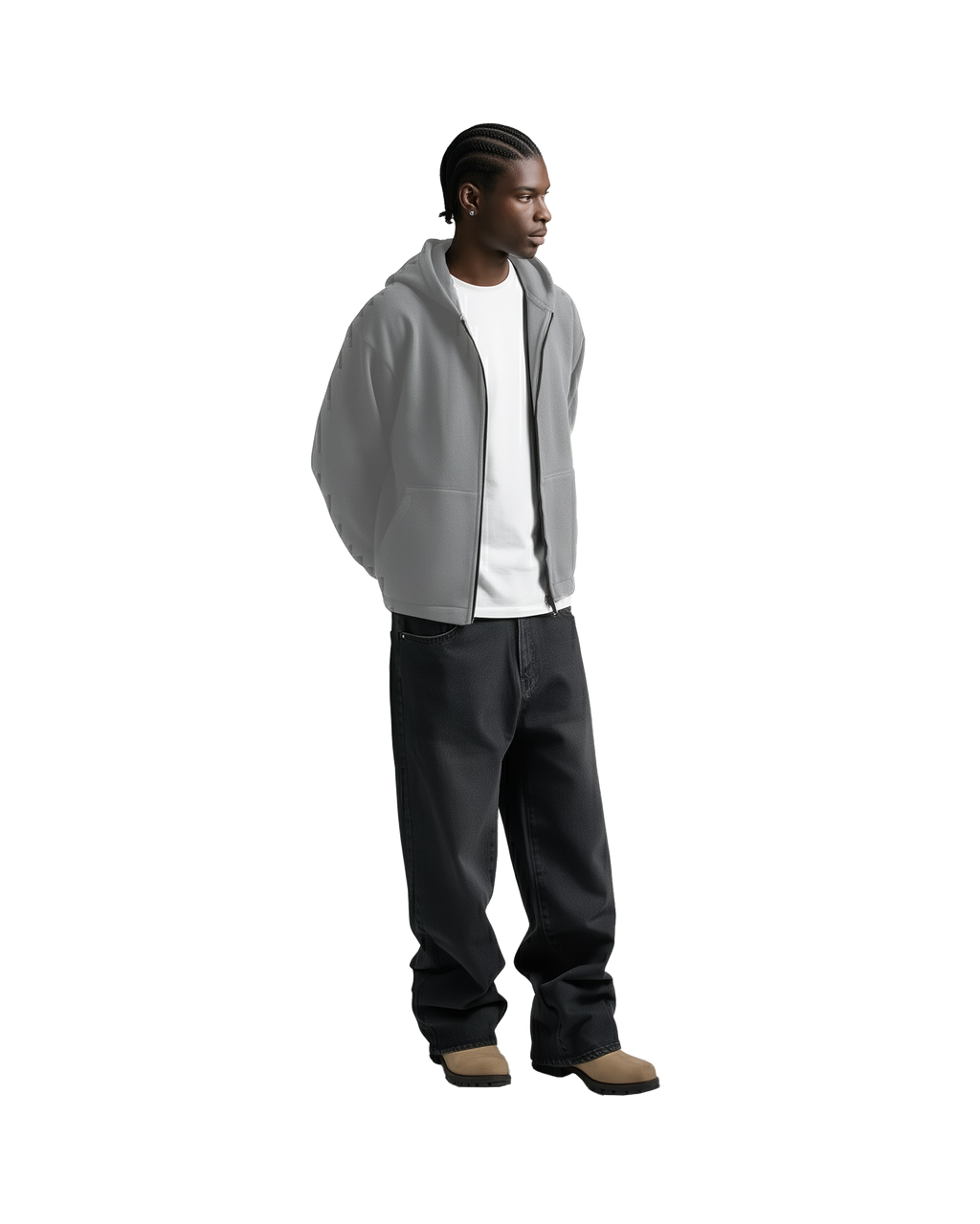 Cropped Zip Up (Grey)