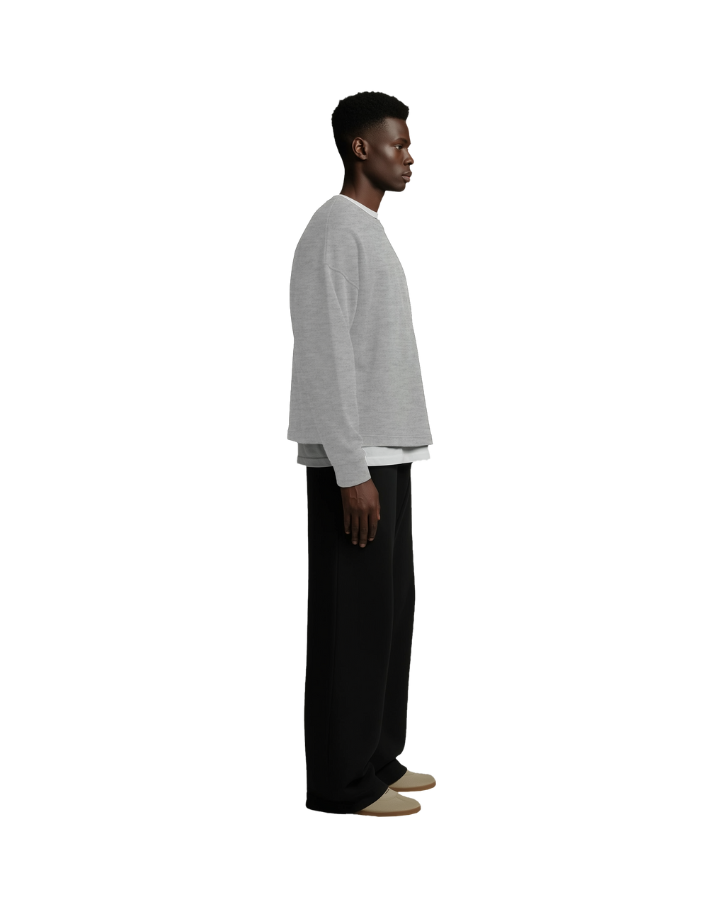 Drop Shoulder Long Sleeve (Grey)