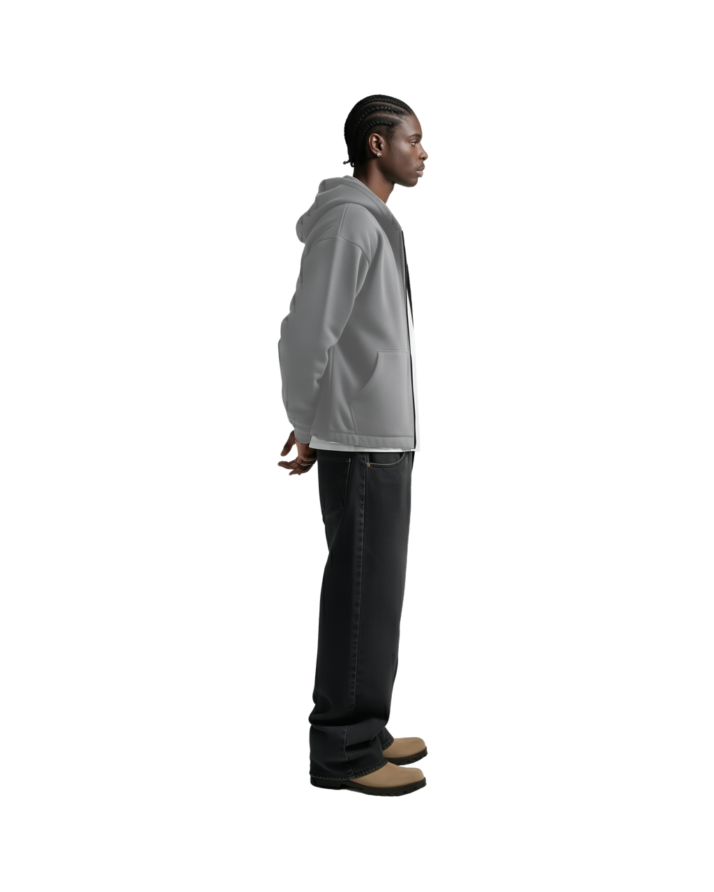 Cropped Zip Up (Grey)