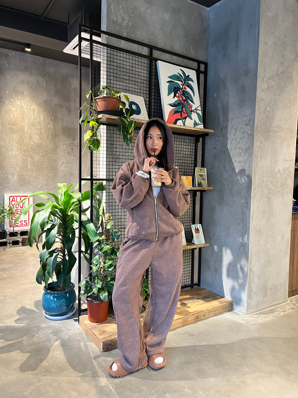 Signature Zip Hoodie (Brown)