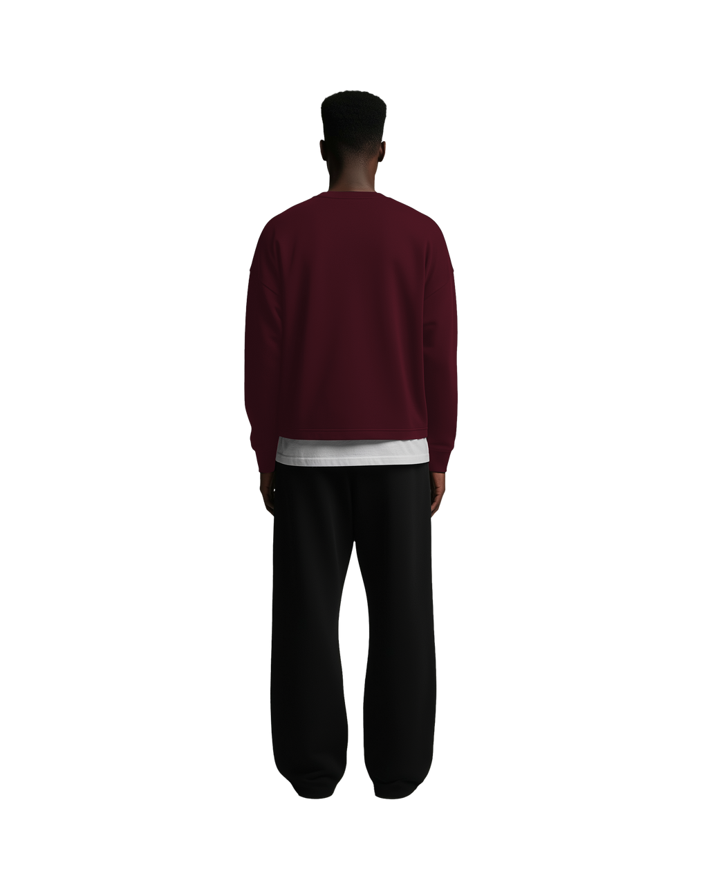 Drop Shoulder Long Sleeve (Maroon)