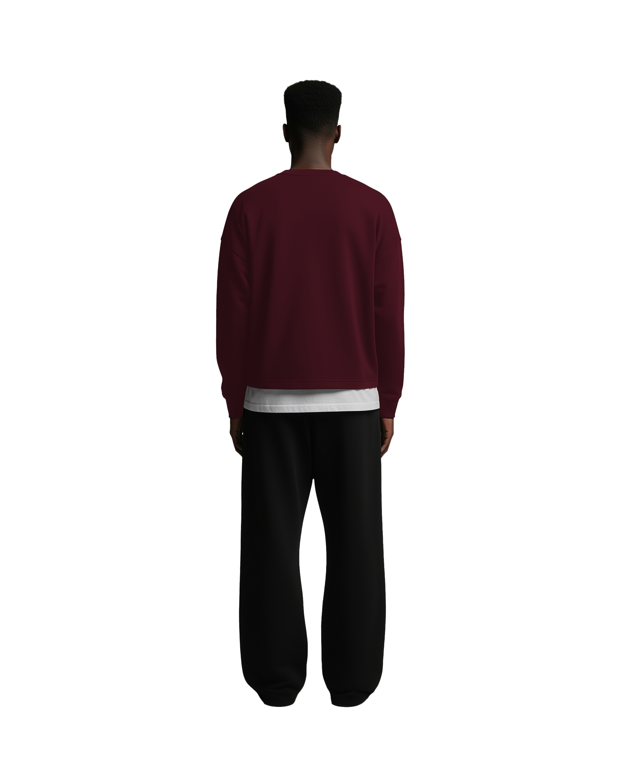 Drop Shoulder Long Sleeve (Maroon)