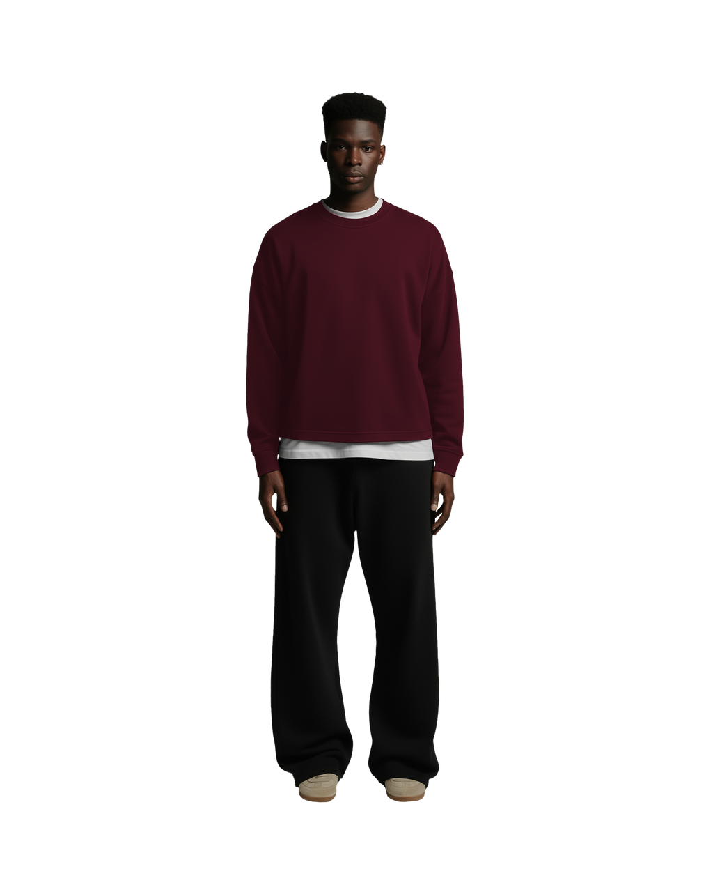 Drop Shoulder Long Sleeve (Maroon)