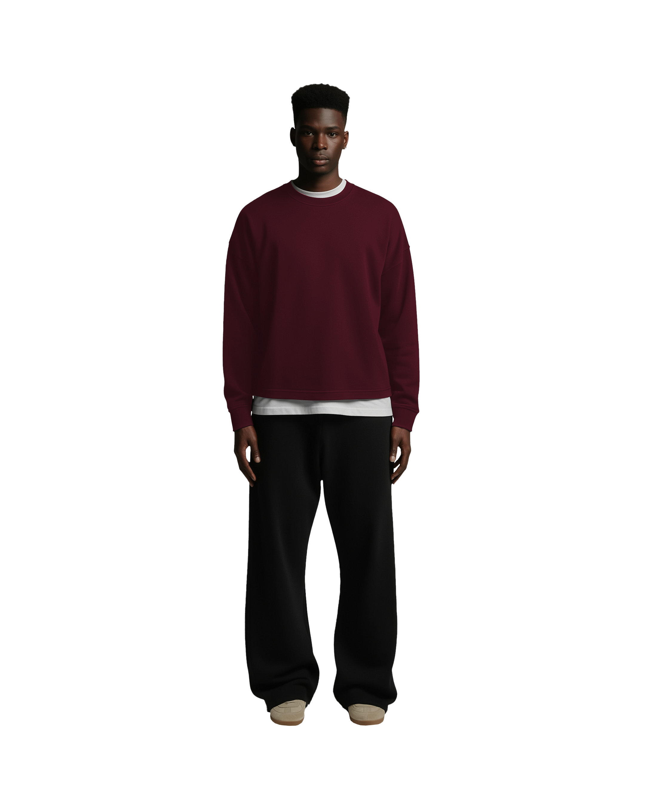 Drop Shoulder Long Sleeve (Maroon)