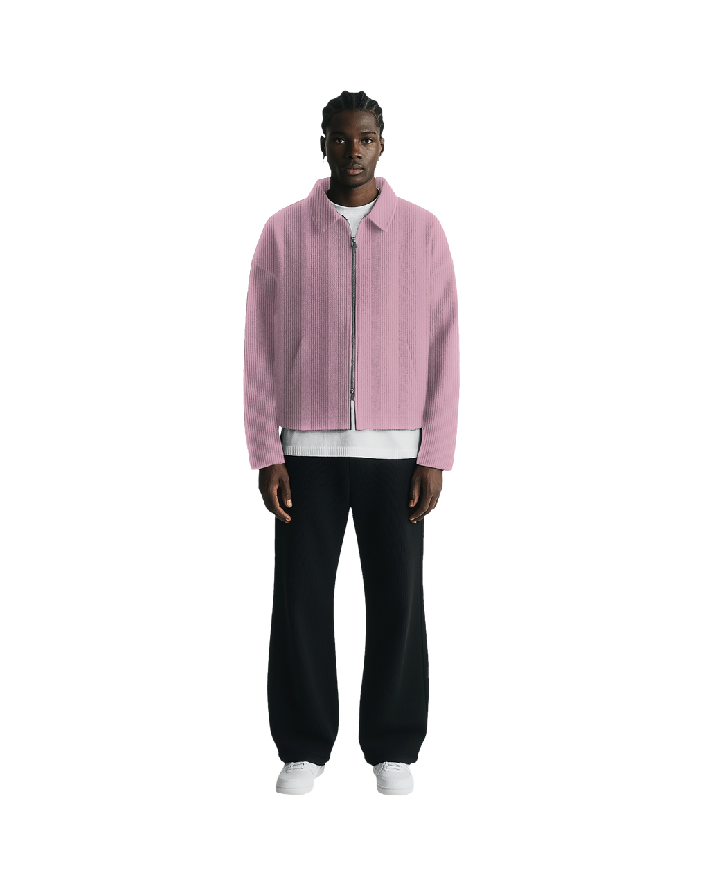 Collared Full Zip (Pink)