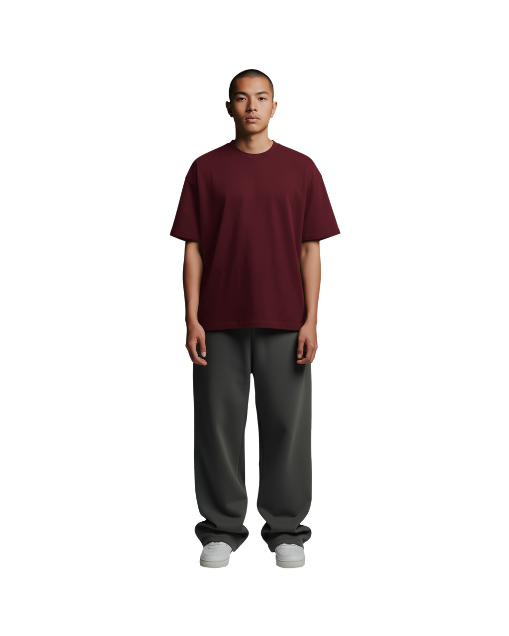 Drop Shoulder T-Shirt (Maroon)
