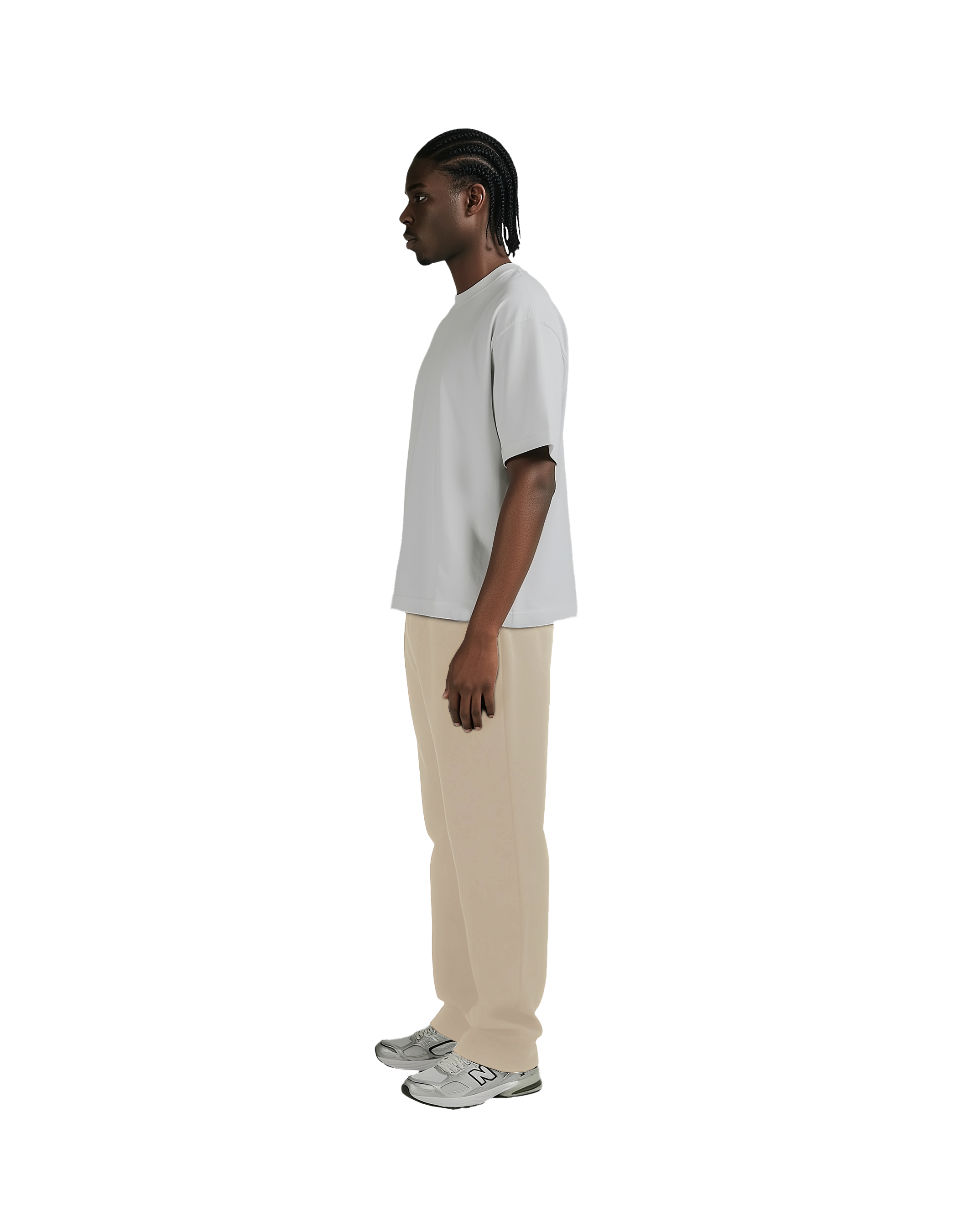 Open Bottom Sweatpant (Beige)