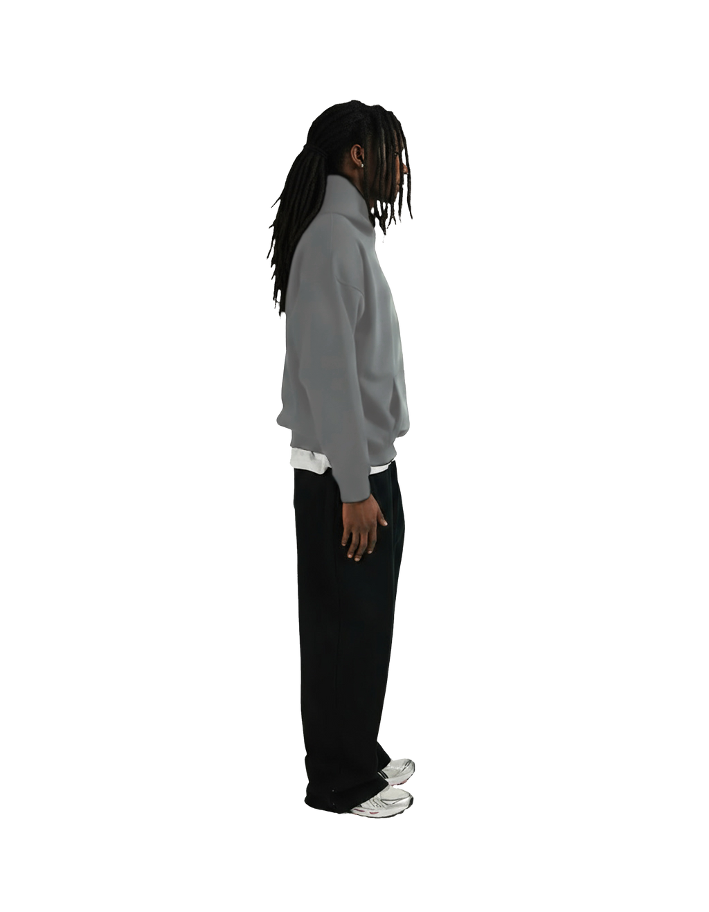 Drop Shoulder Hoodie (Grey)