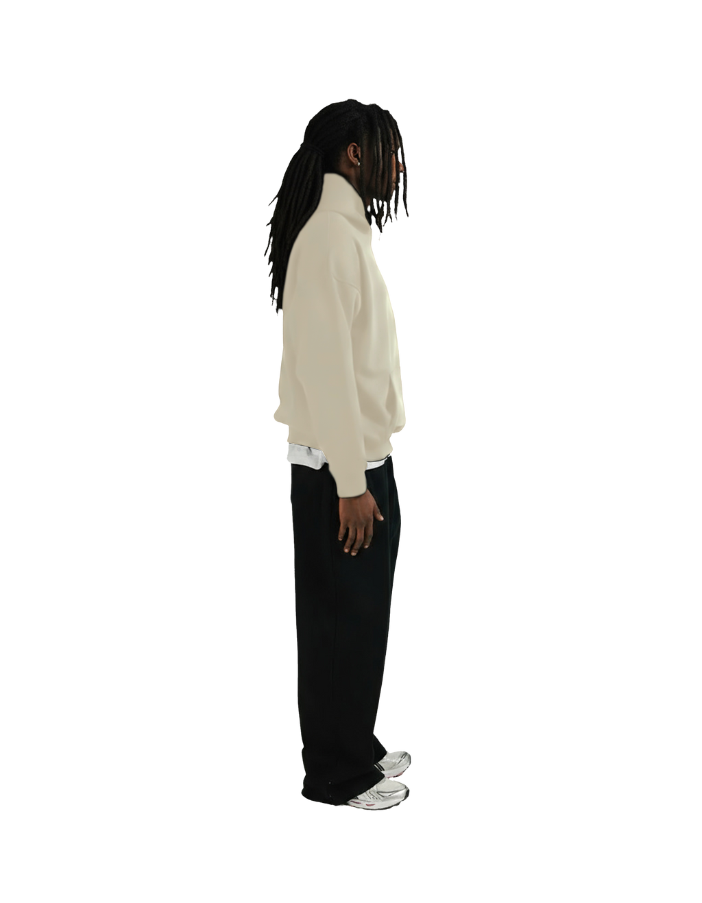 Drop Shoulder Hoodie (Beige)