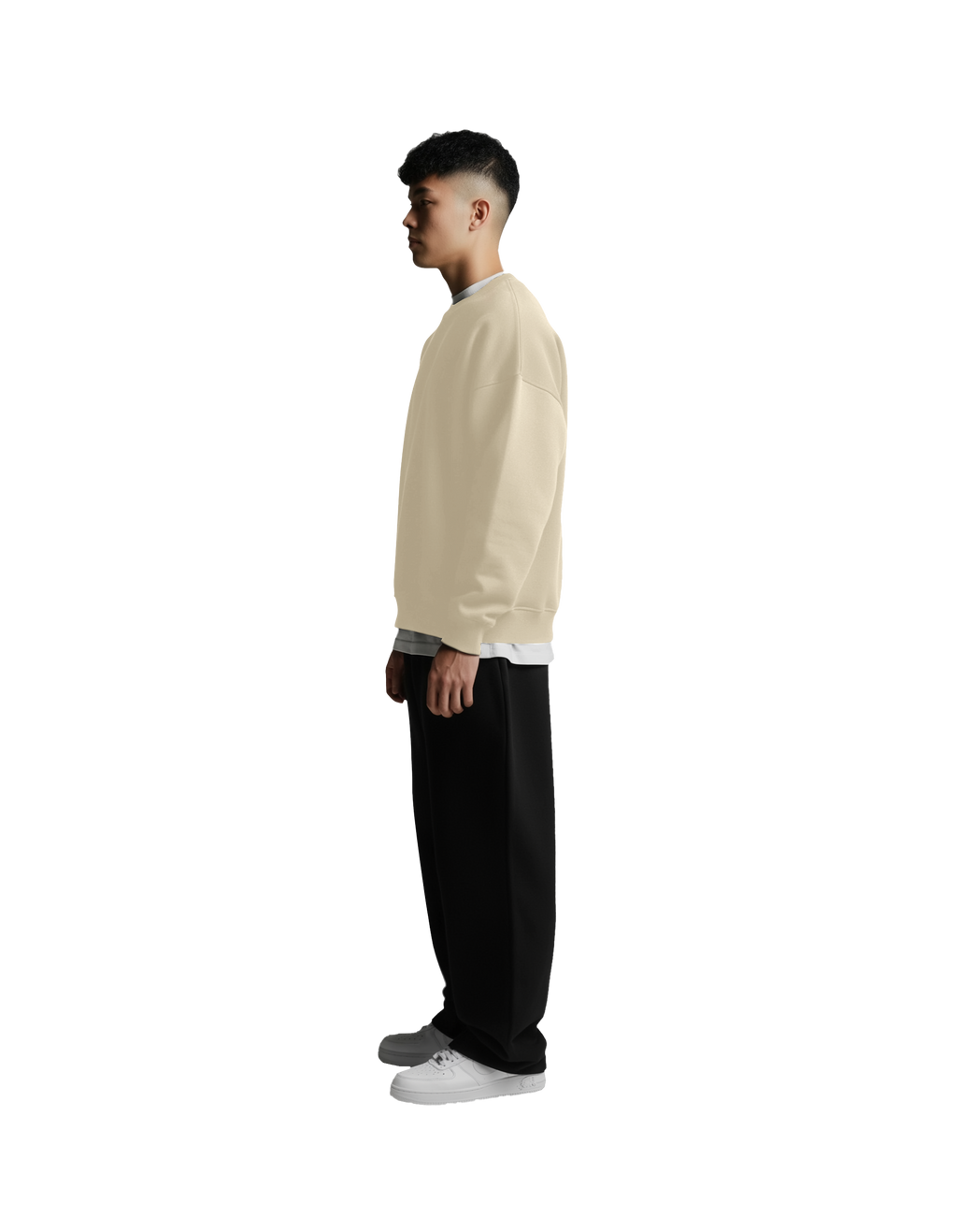 Drop Shoulder Crewneck (Beige)