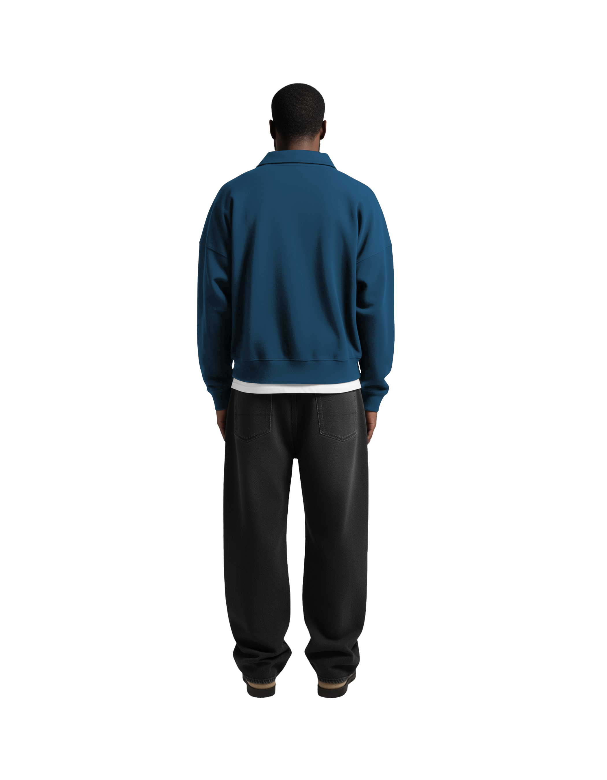 Cropped 1/4 Zip (Blue)