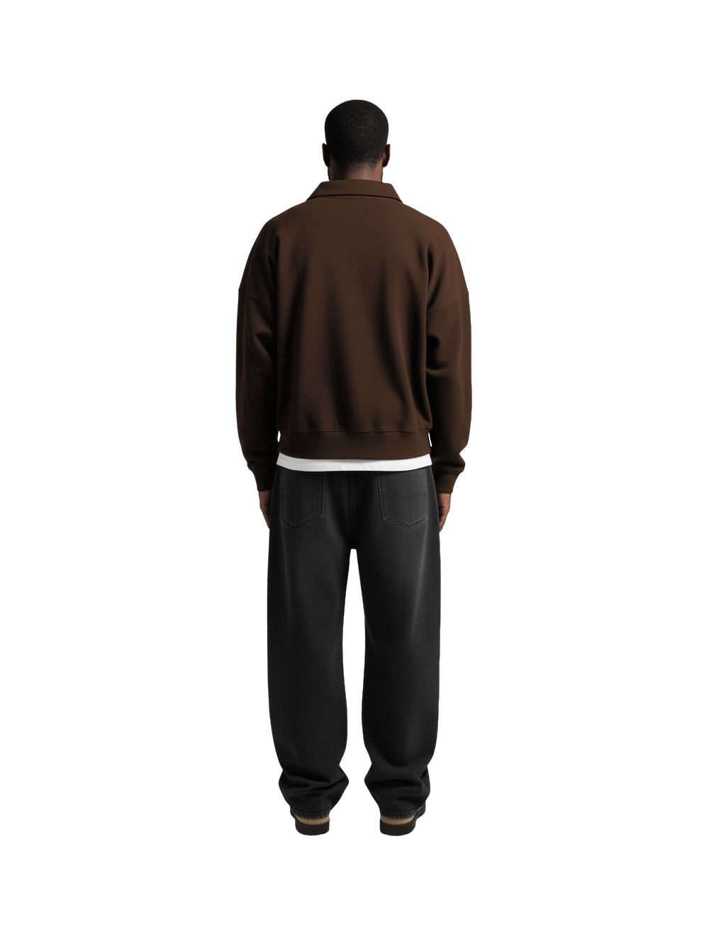 Cropped 1/4 Zip (Brown)