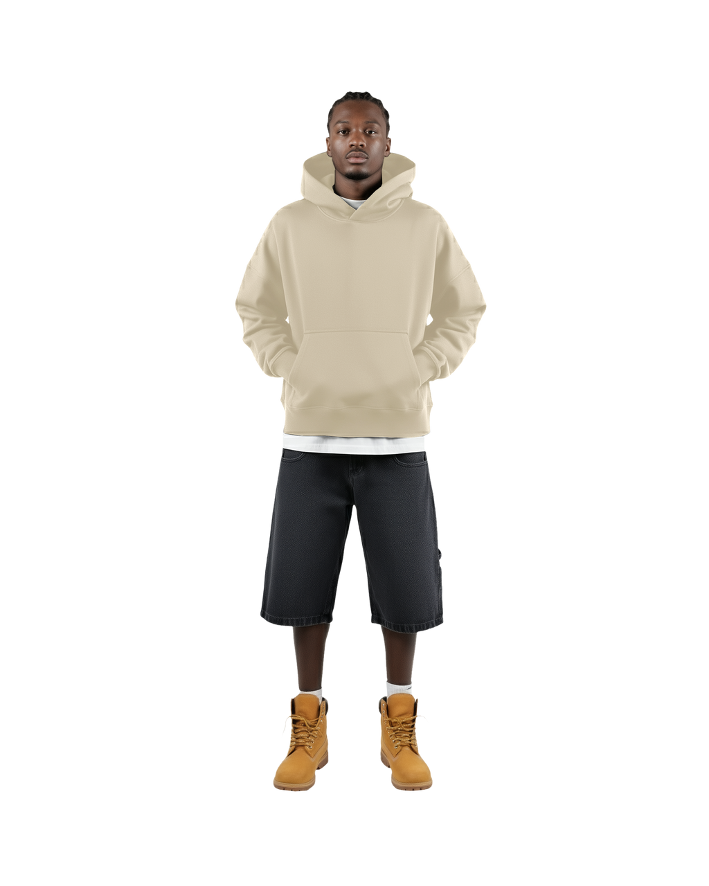 Cropped Hoodie (Beige)