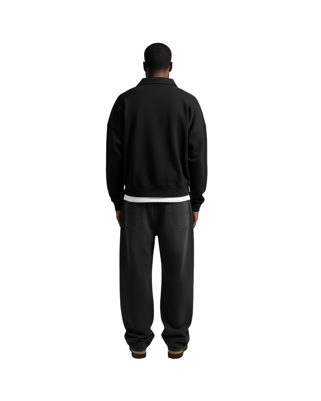 Cropped 1/4 Zip (Black)