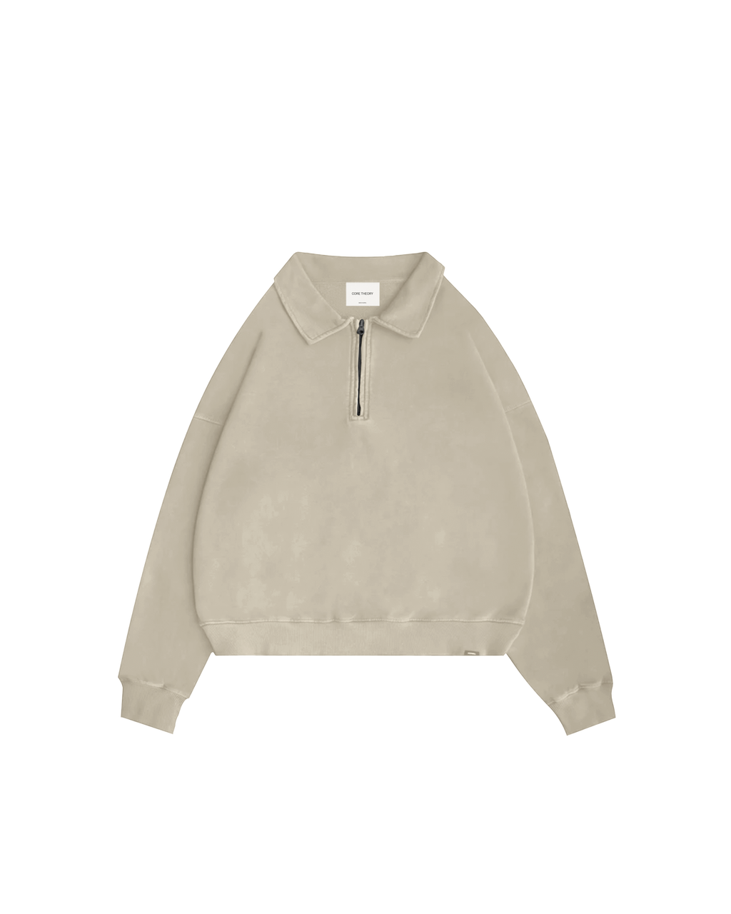 Cropped 1/4 Zip (Beige)