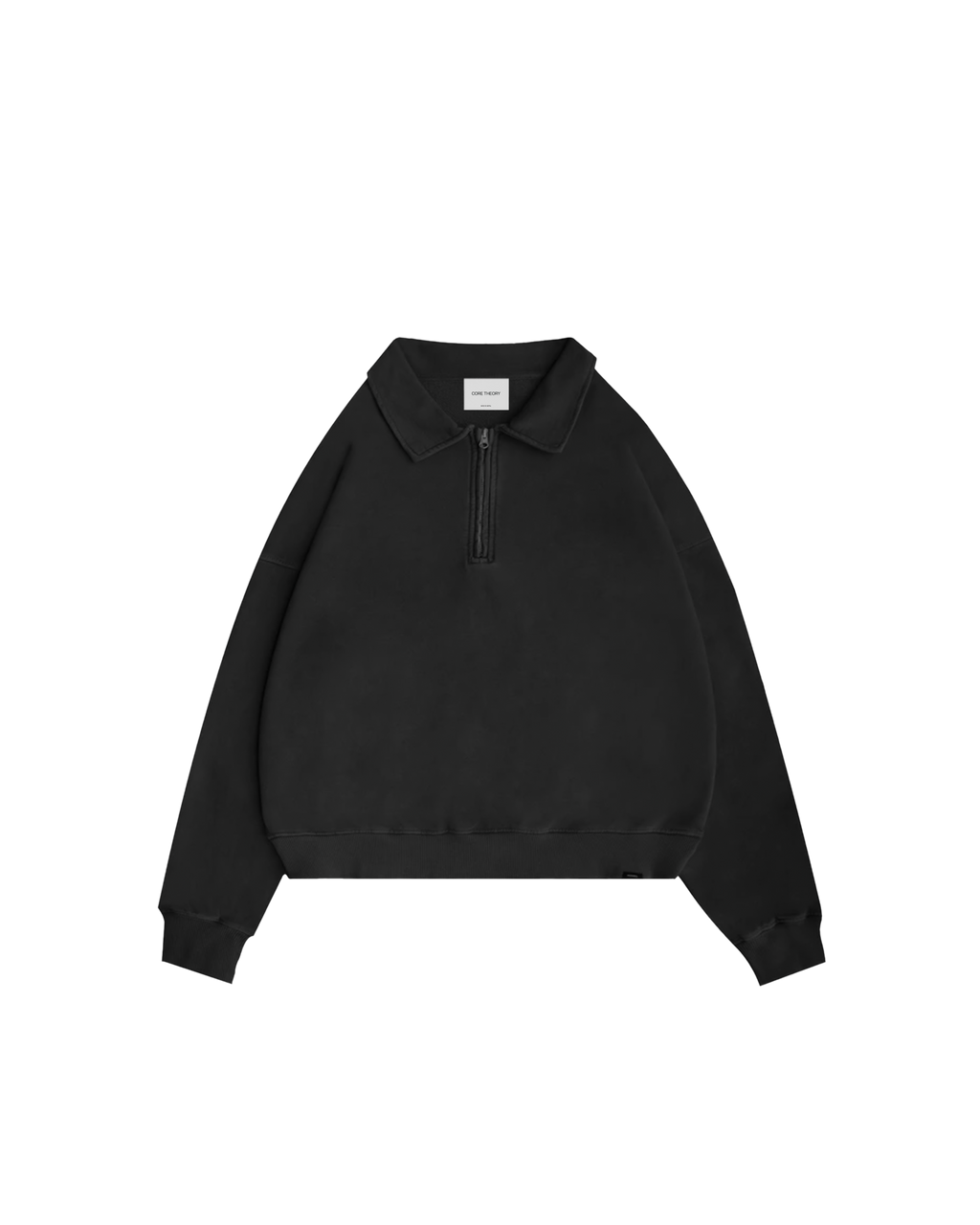 Cropped 1/4 Zip (Black)