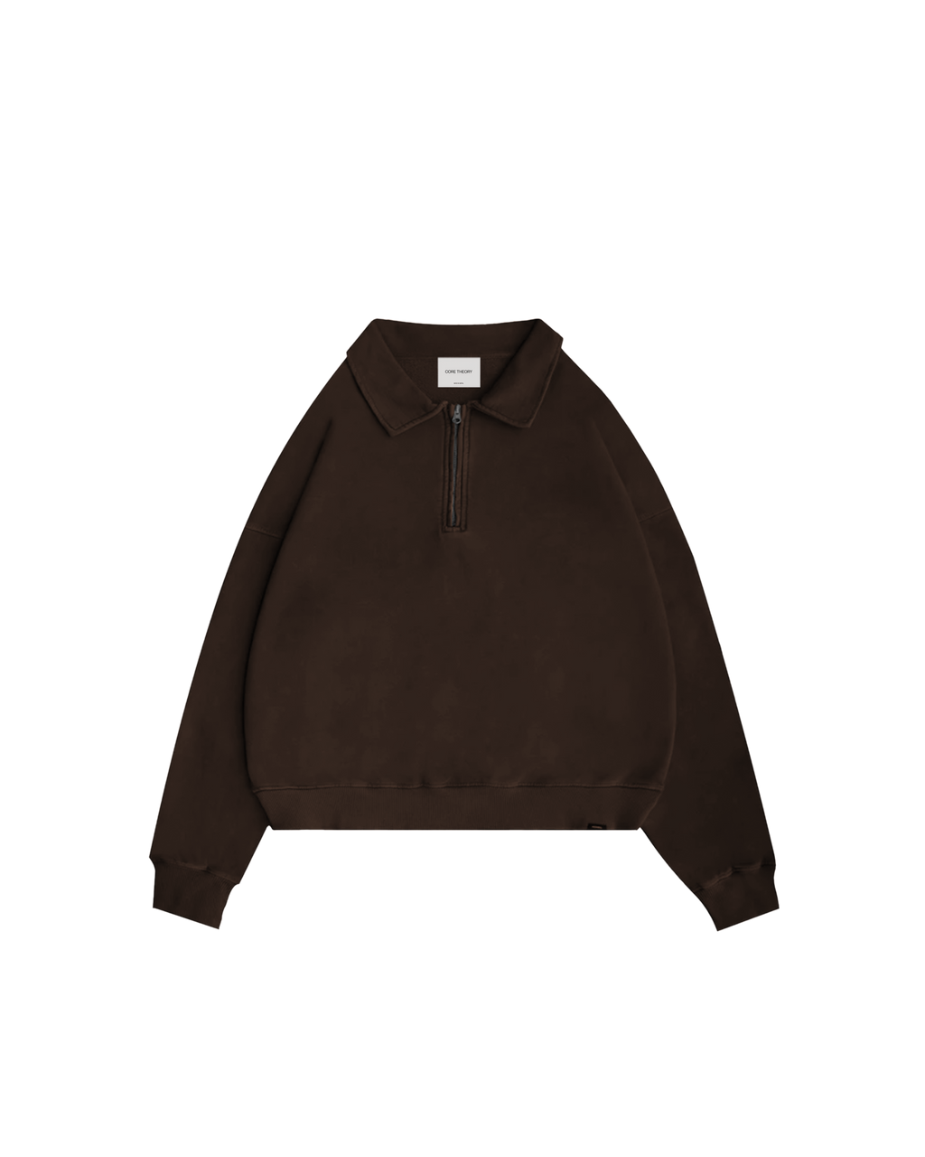 Cropped 1/4 Zip (Brown)