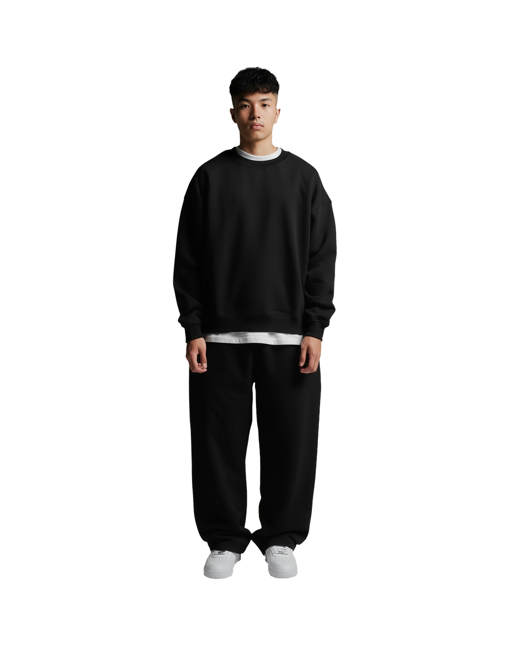 Drop Shoulder Crewneck (Black)