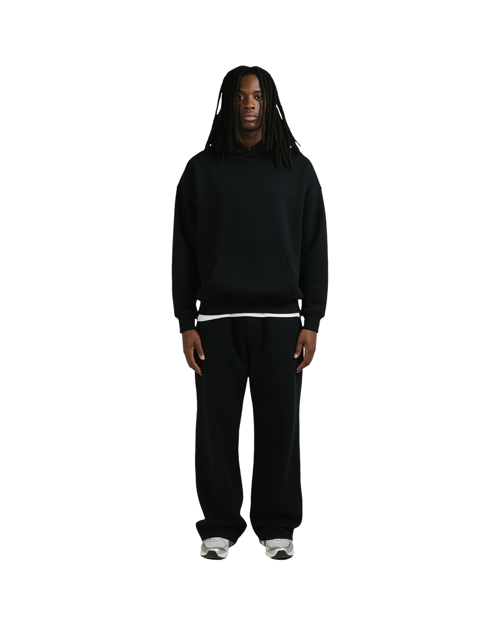 Drop Shoulder Hoodie (Black)