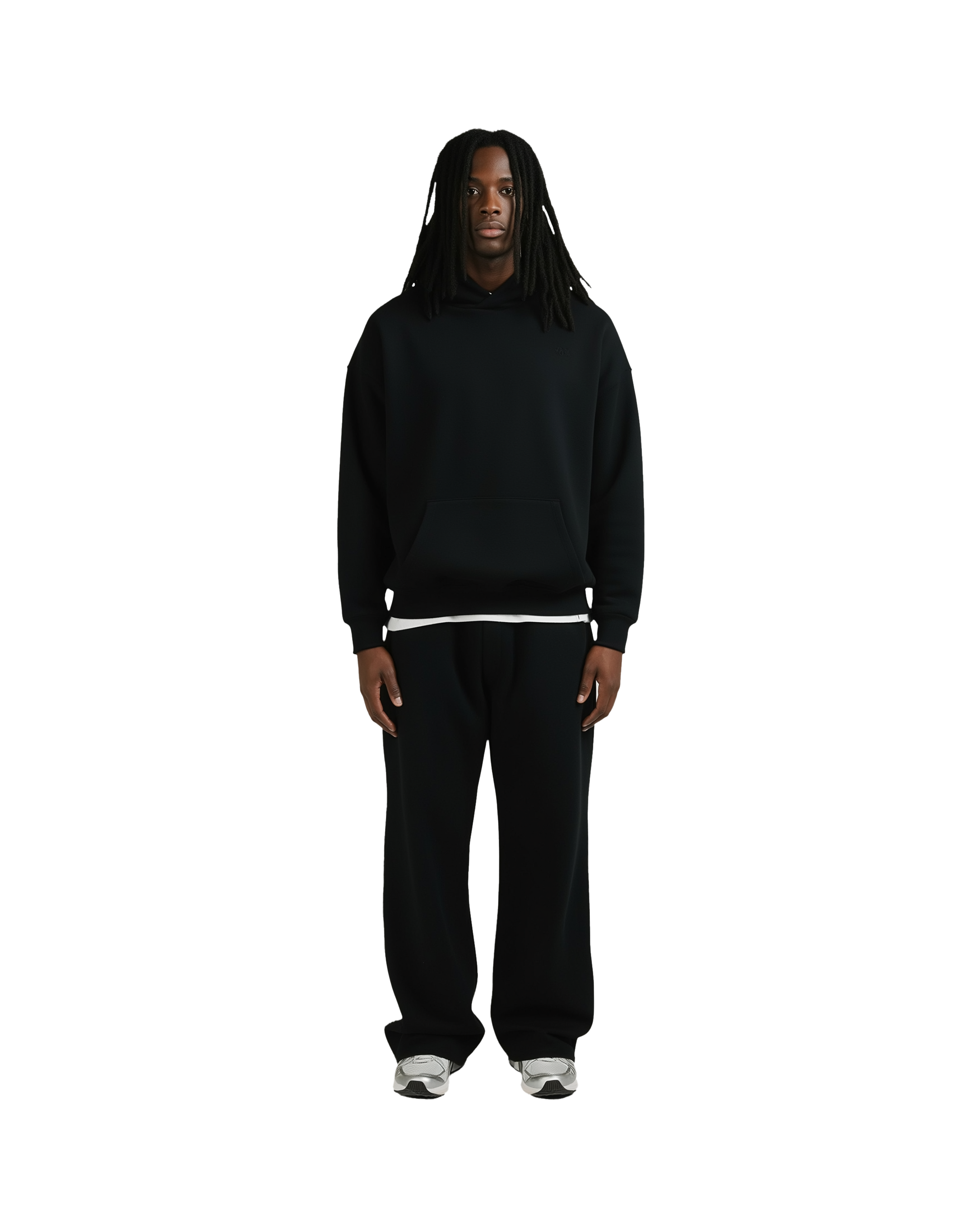 Drop Shoulder Hoodie (Black)