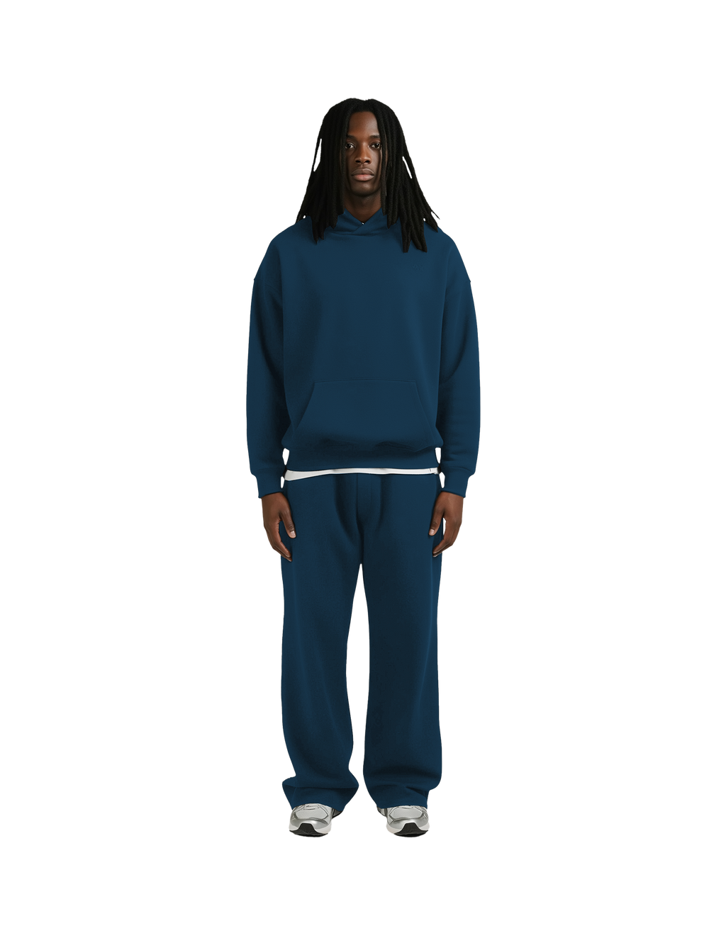 Drop Shoulder Hoodie (Blue)