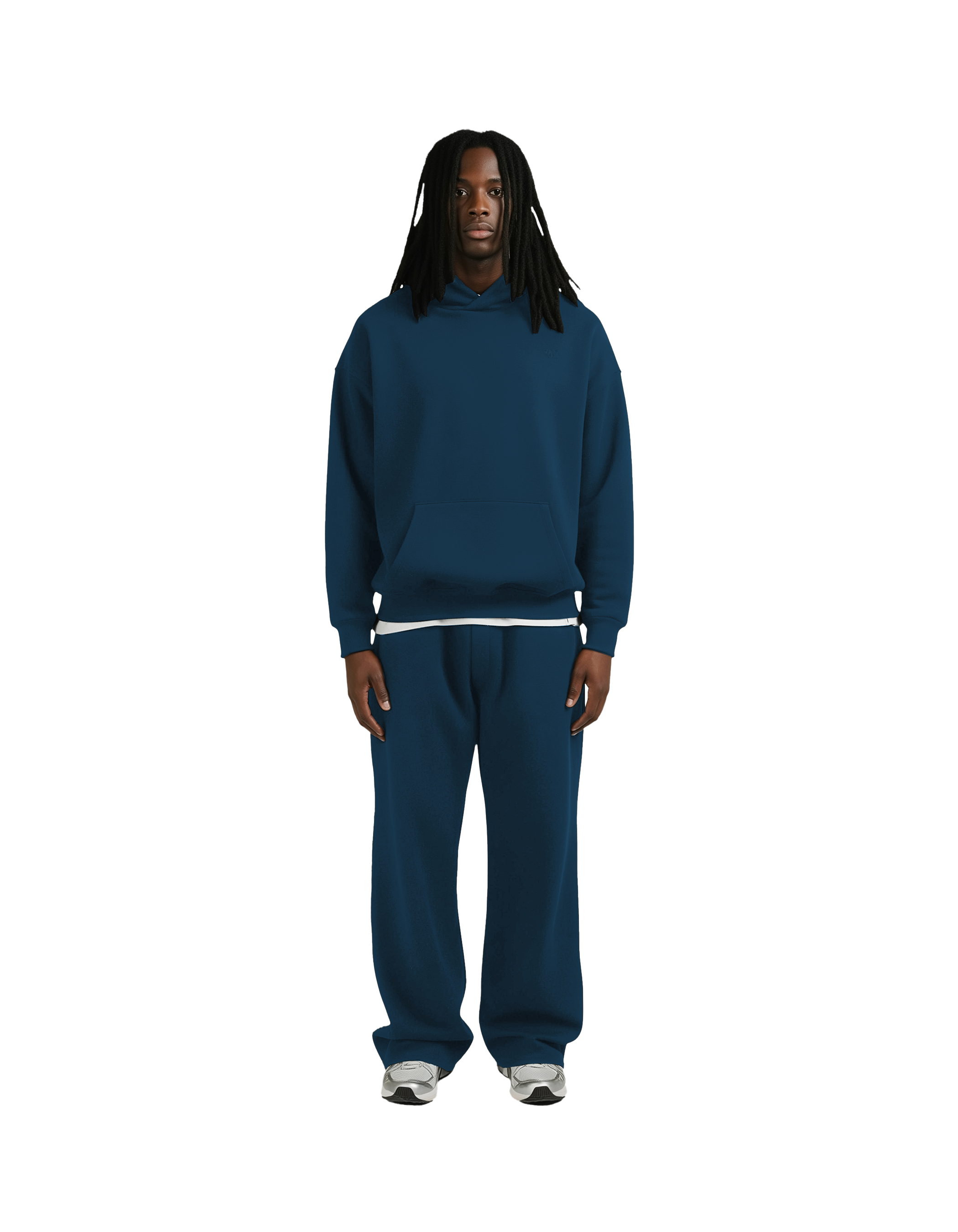 Drop Shoulder Hoodie (Blue)