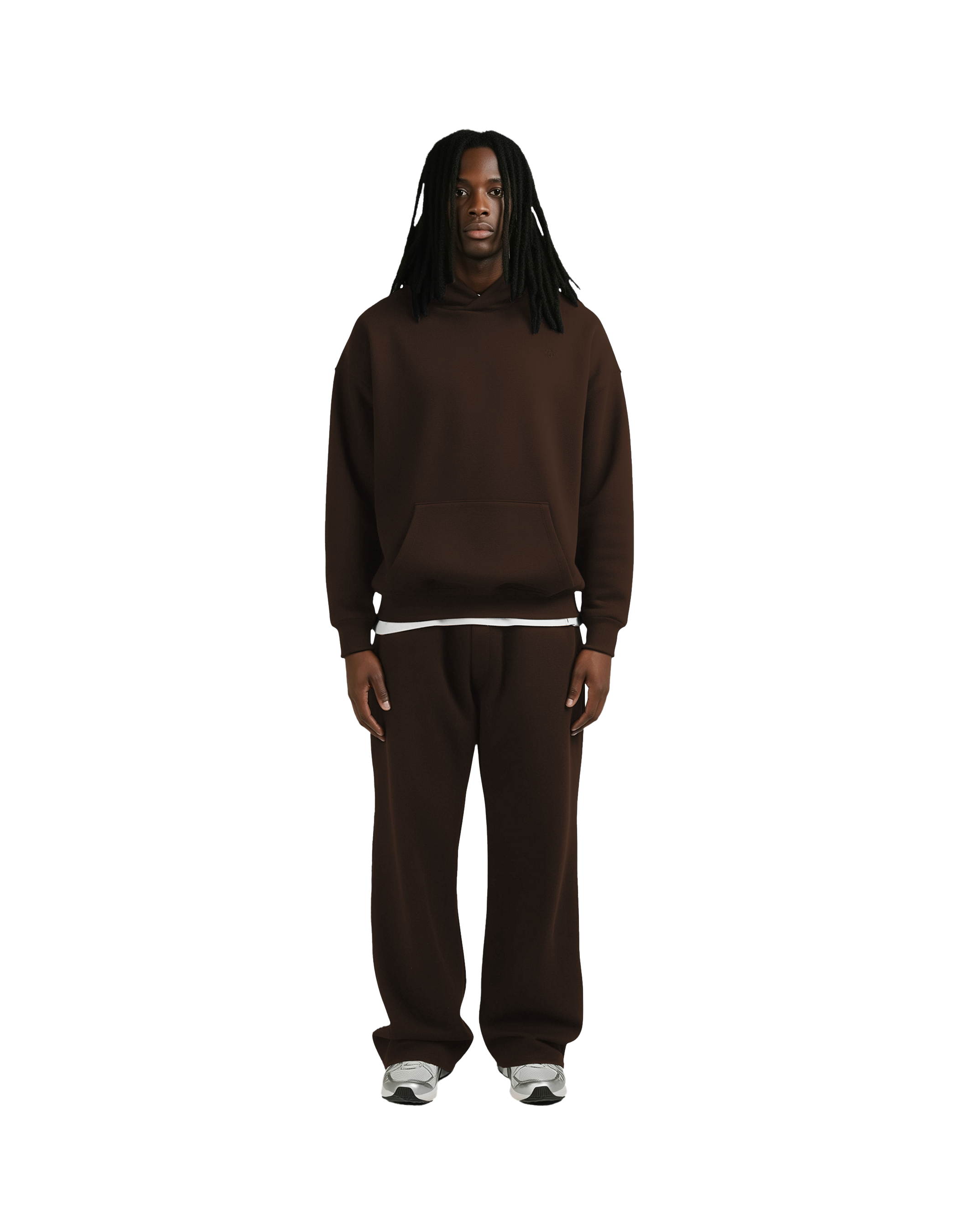 Drop Shoulder Hoodie (Brown)