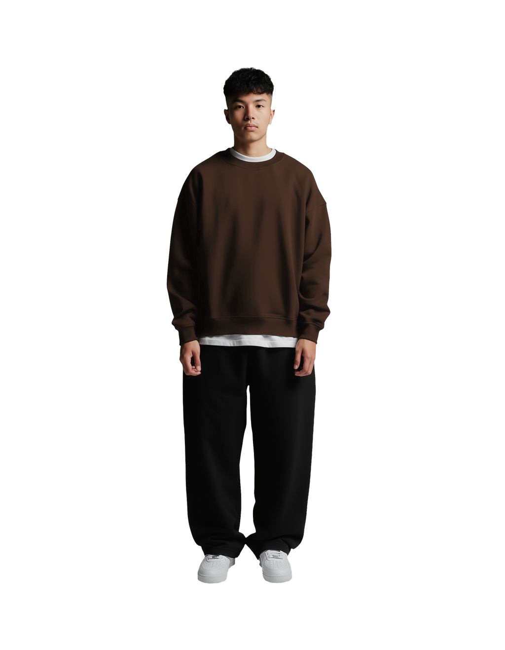 Drop Shoulder Crewneck (Brown)
