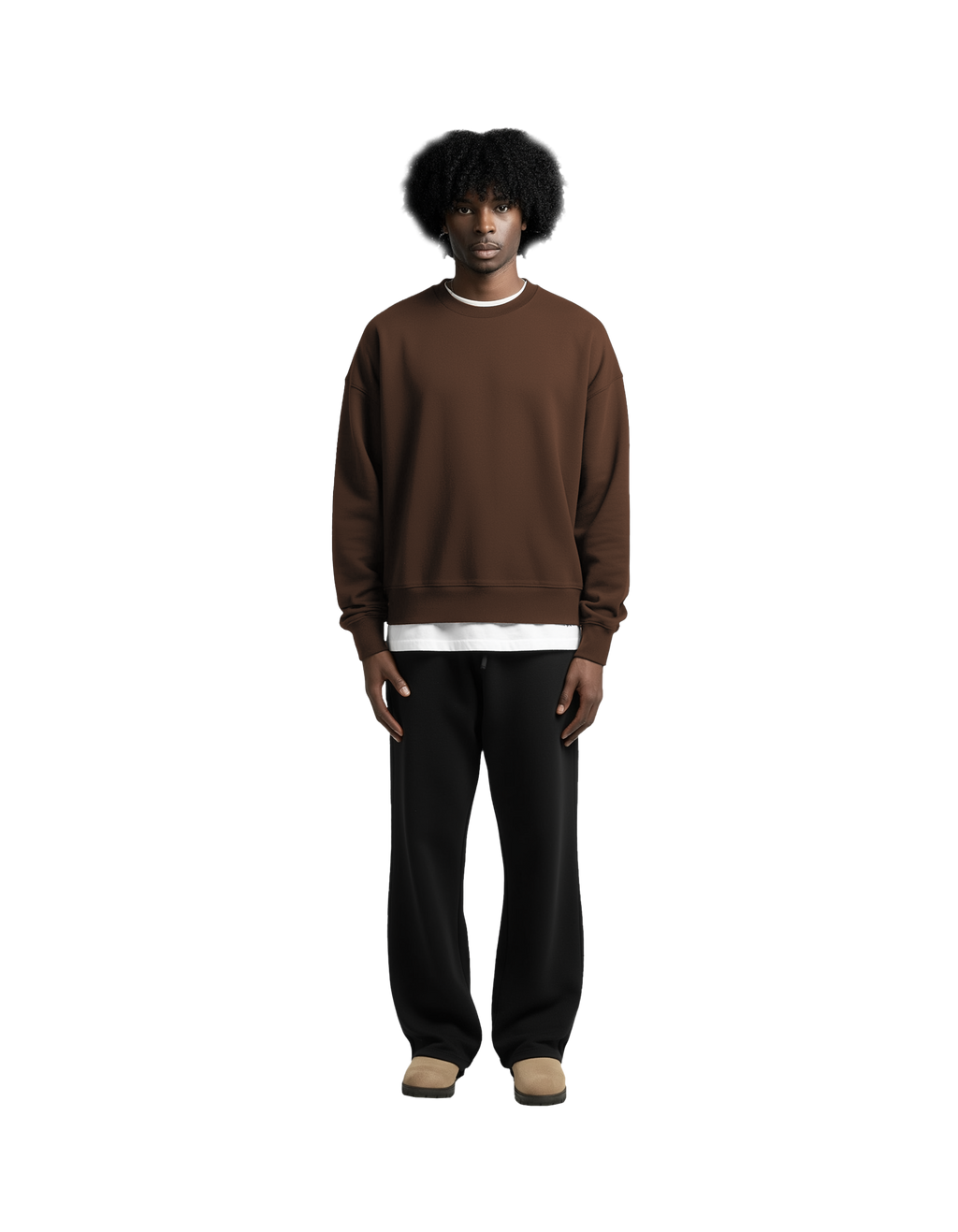 Cropped Crewneck (Brown)