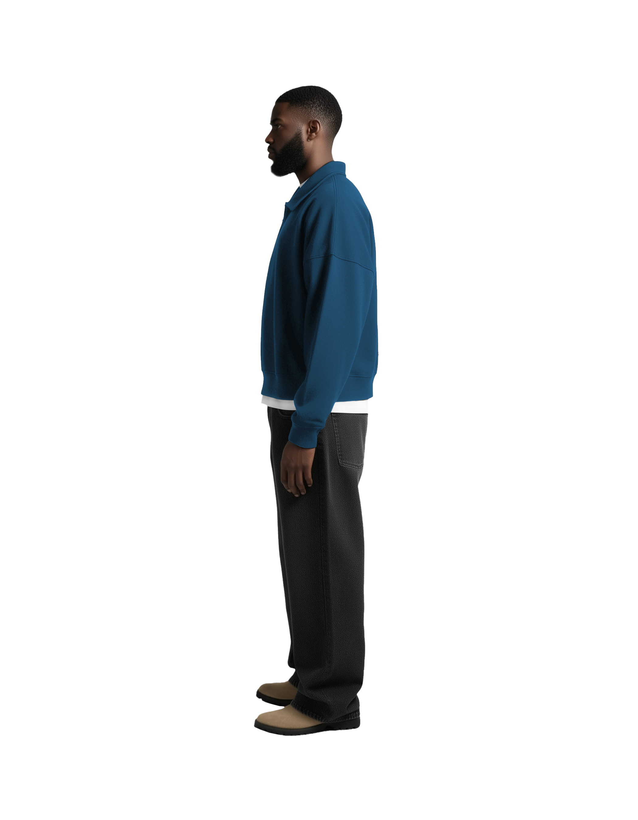 Cropped 1/4 Zip (Blue)