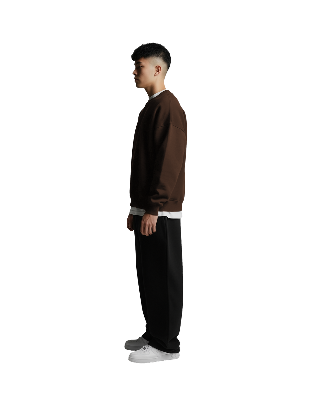 Drop Shoulder Crewneck (Brown)