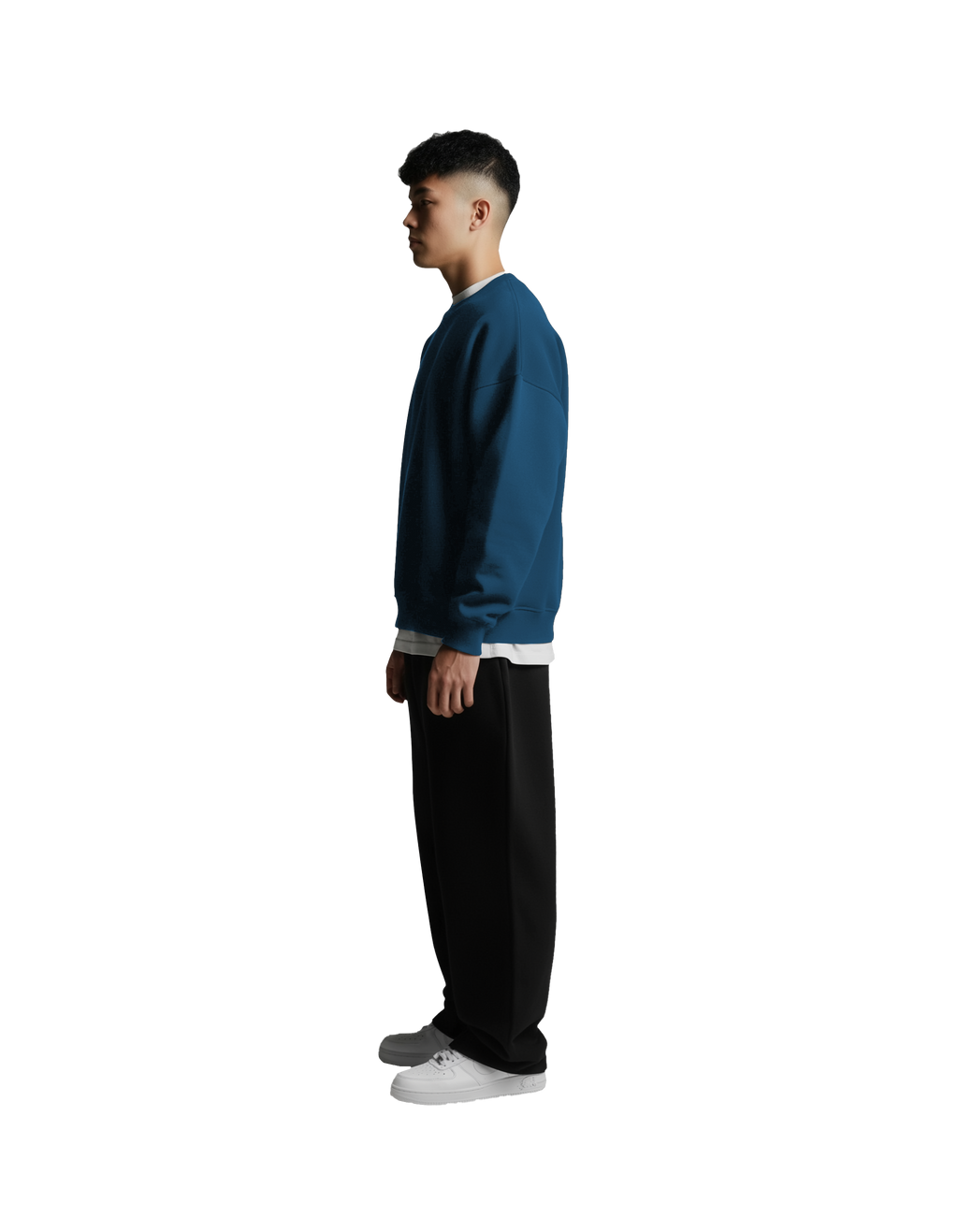 Drop Shoulder Crewneck (Blue)